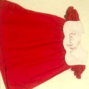 “Leigh” dress 2T. Red and White.